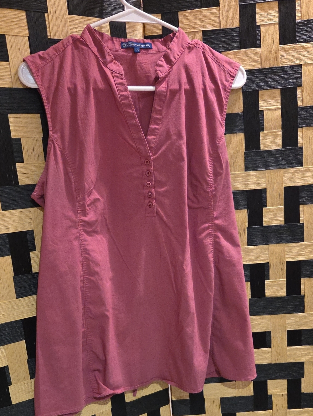 Thyme Maternity Rosewood Sleeveless Henley Tunic